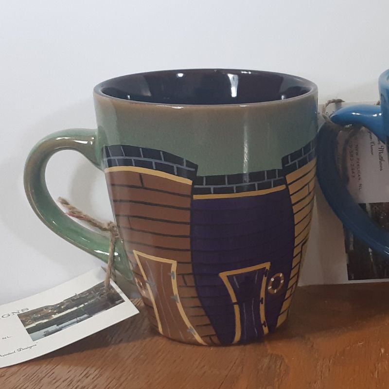 Hand Painted Newfoundland fishing shacks on mug