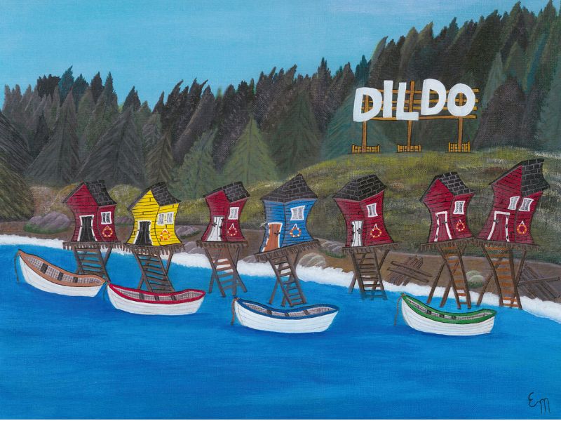 Fishing stages in Dildo Cove, a little town in Newfoundland made popular by Jimmie Kimmel as the fictitious mayor.