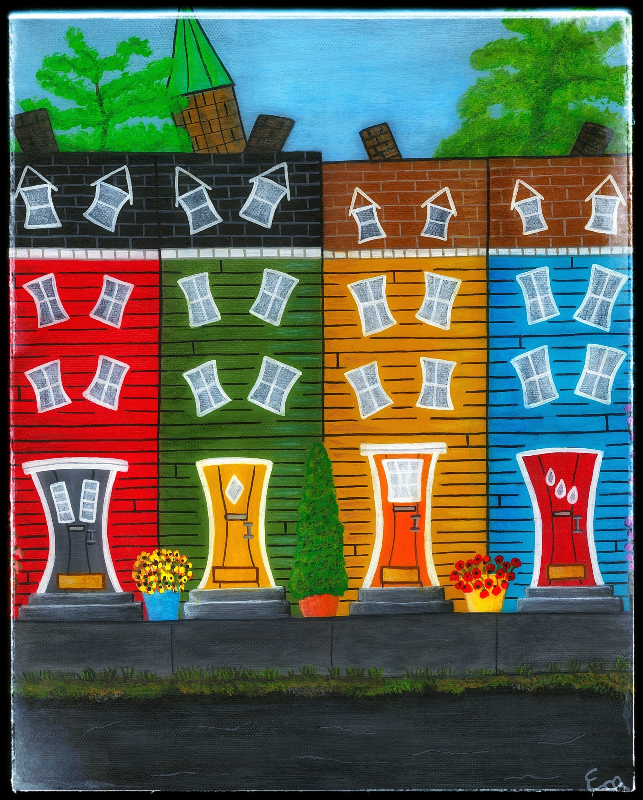 Depicting the Jelly Bean row houses of downtown St. John's, NL