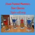 Hand Painted Mummers Colorful Beer Glass