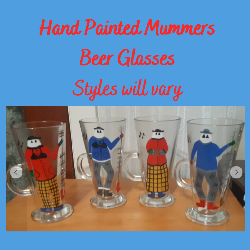 Hand Painted Mummers Colorful Beer Glass