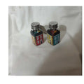 Salt and Pepper shakers hand painted with Jelly Bean Rowhouses