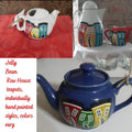 Jelly Brean Row House teapot with 3 row houses hand painted 